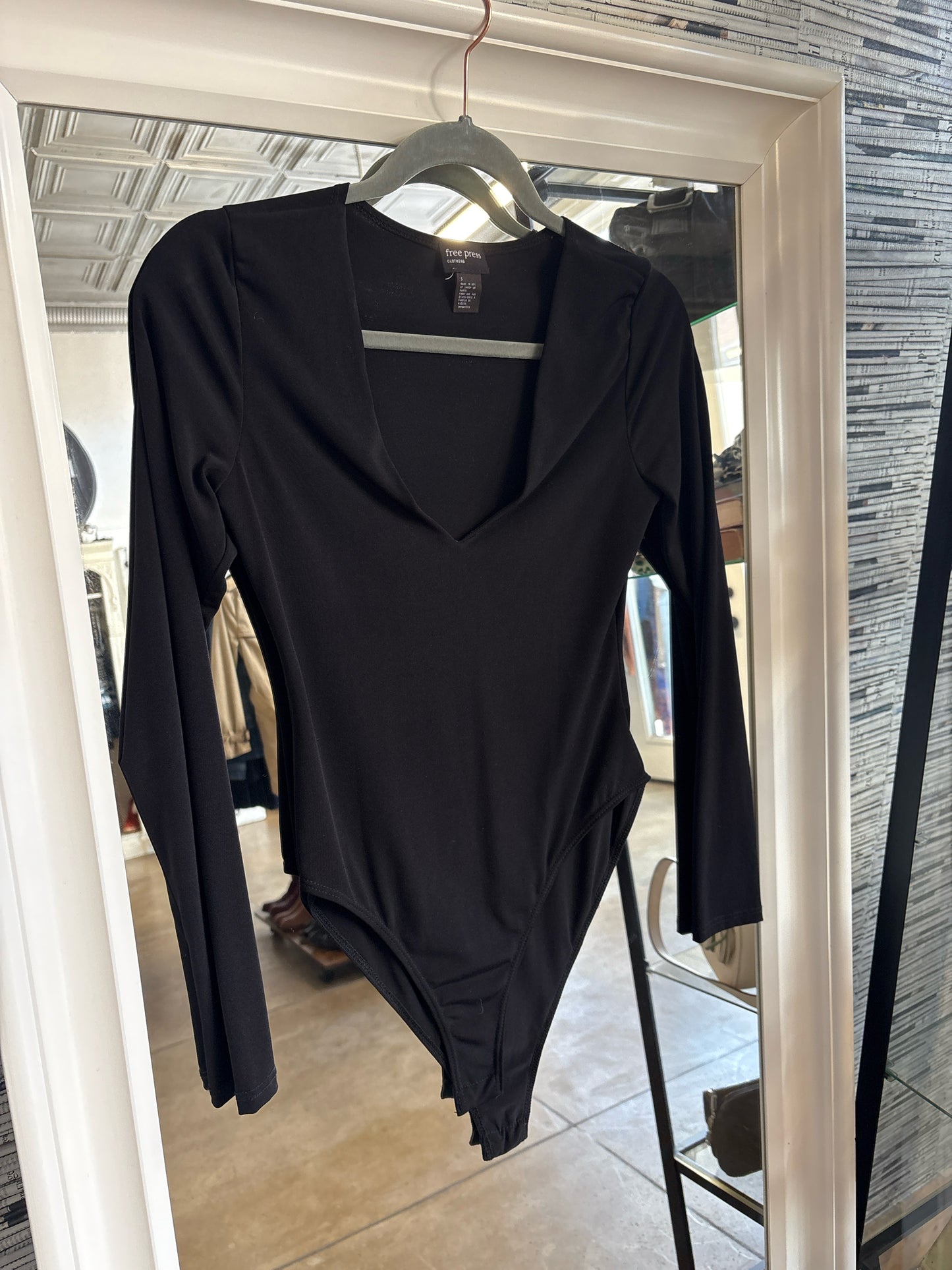 Free Press Size S Black Bodysuit