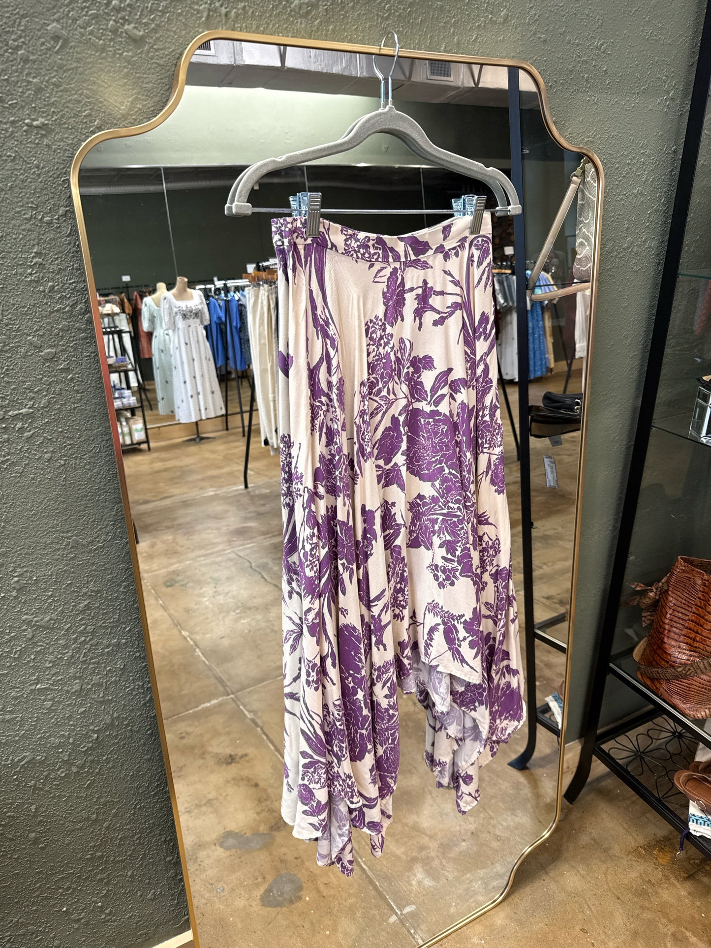 H&M Size 4 Cream/Purple Skirt