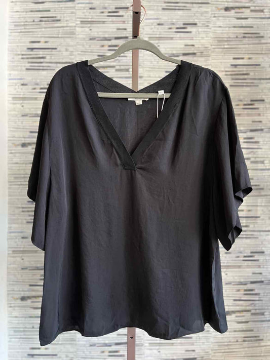 Vince Size XL Black V-neck Top