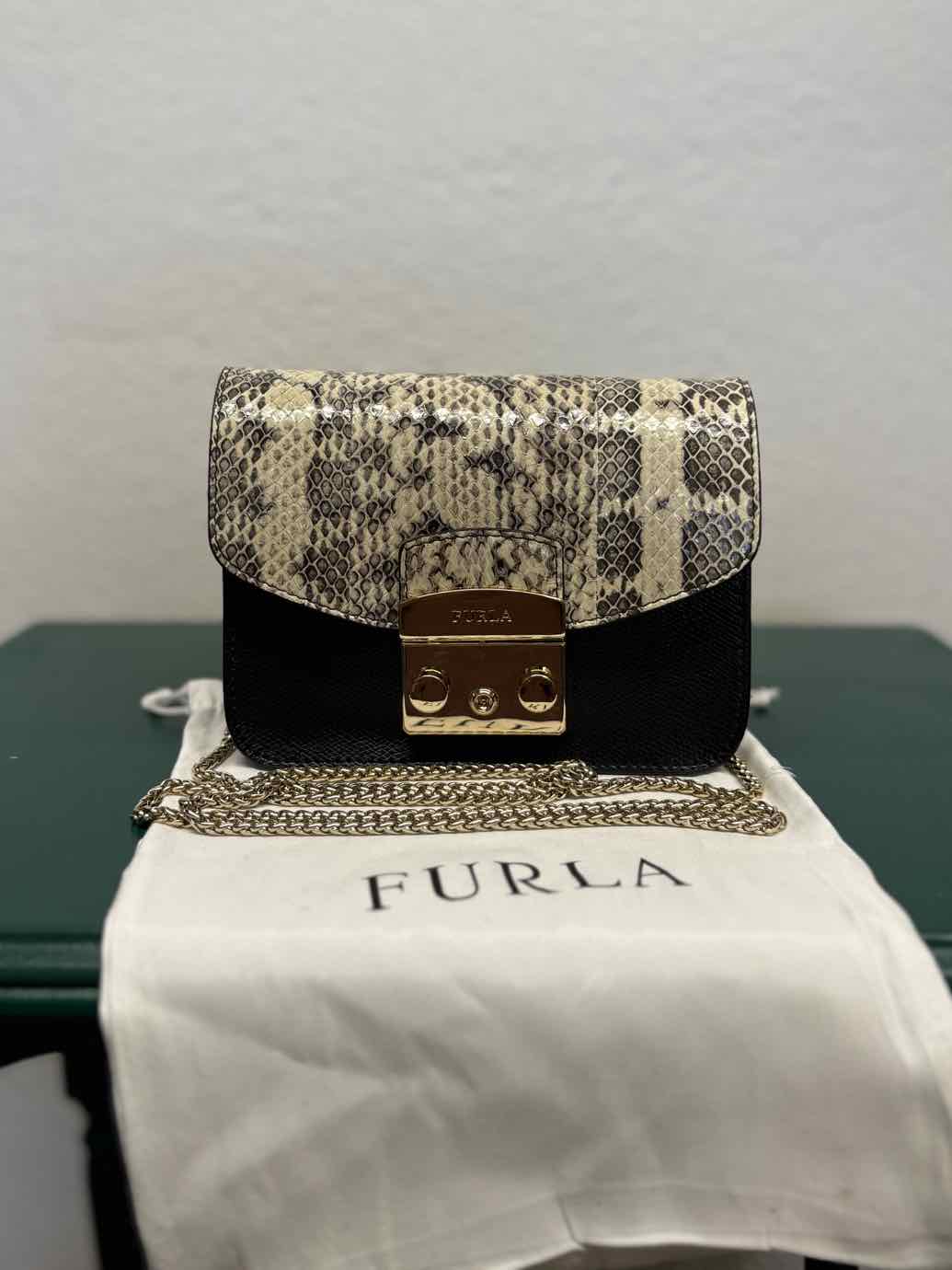 Furla Black/Multi Snakeskin Bag
