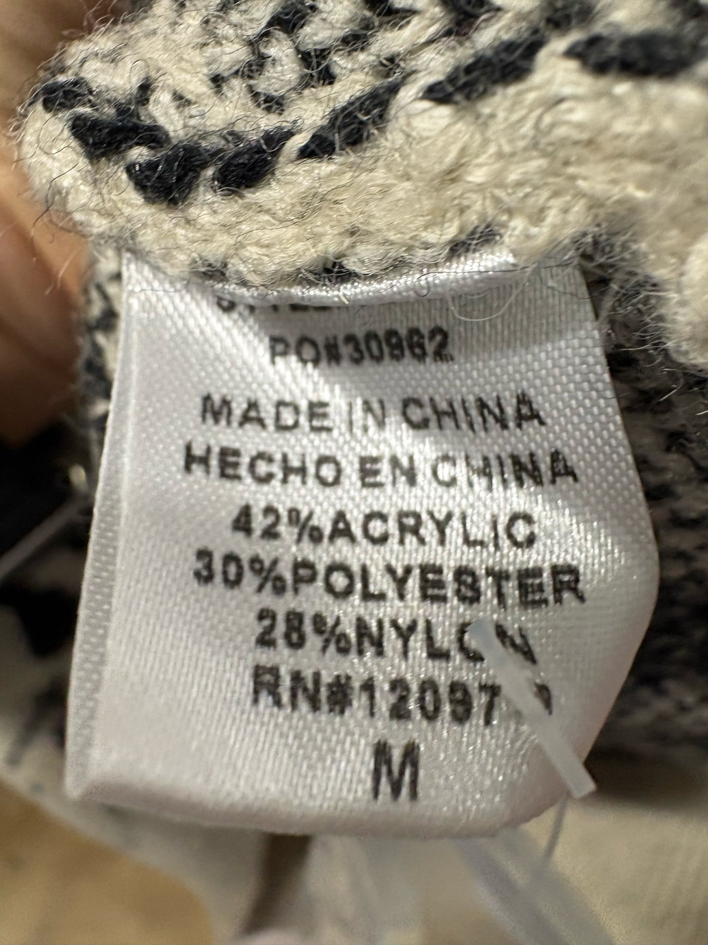 entro Size M Cream/Black Floral Cardigan