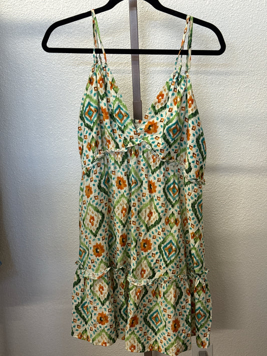 New In Size L white/multi spagetti strap Dress