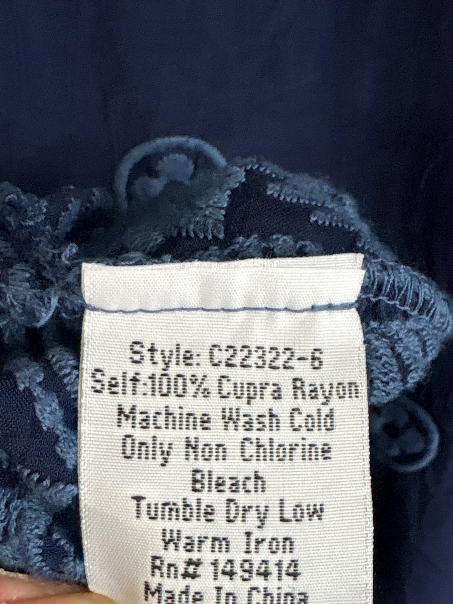 Johnny Was Size M Navy Tunic