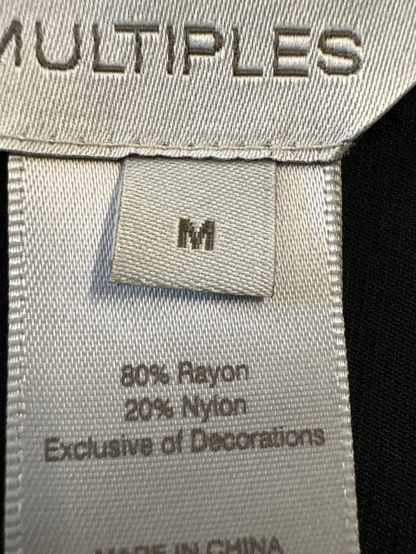 Multiples Size M Black & Off White Top