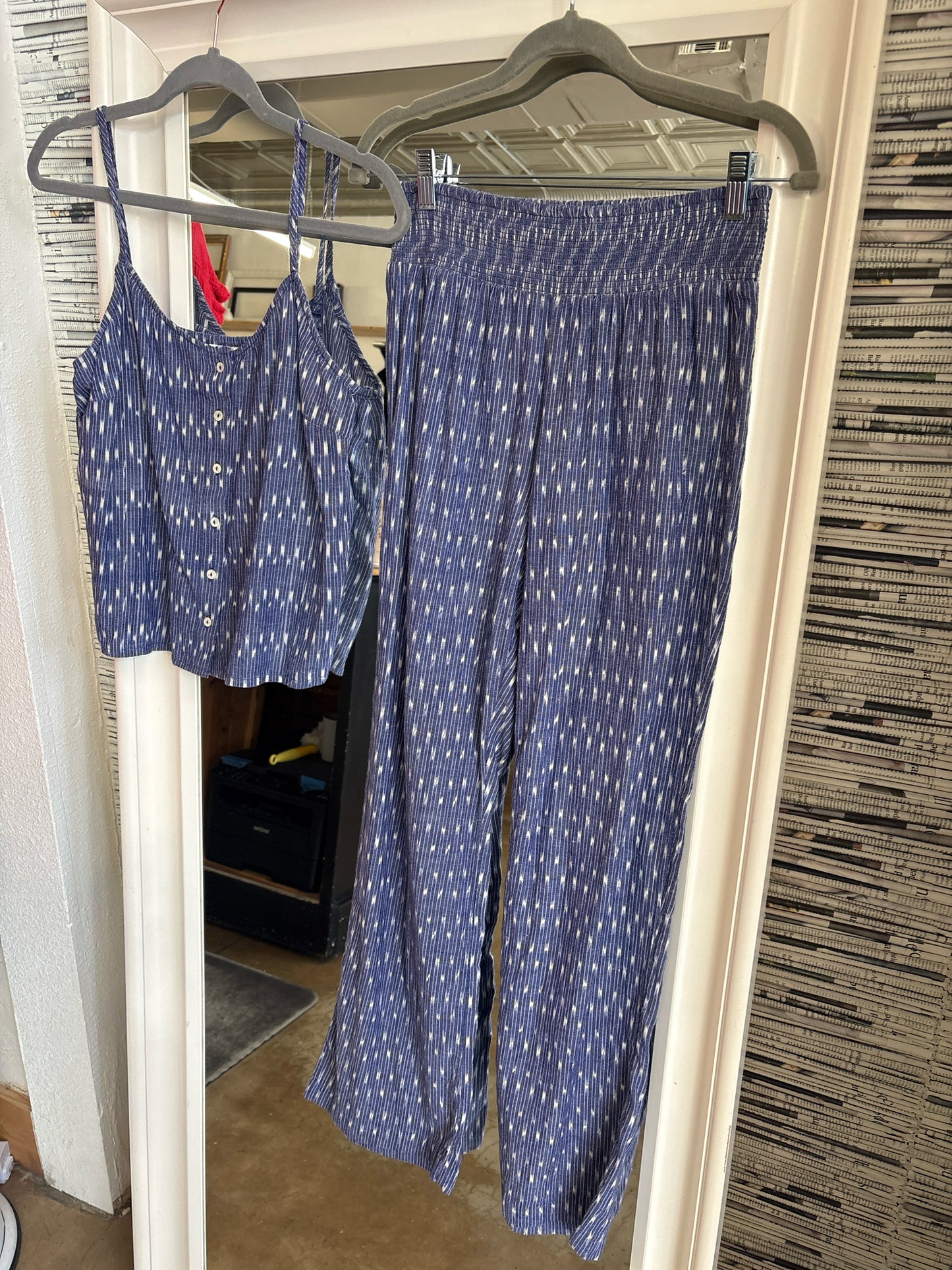 Others Follow Size S Blue/White spagetti strap Two Piece Set