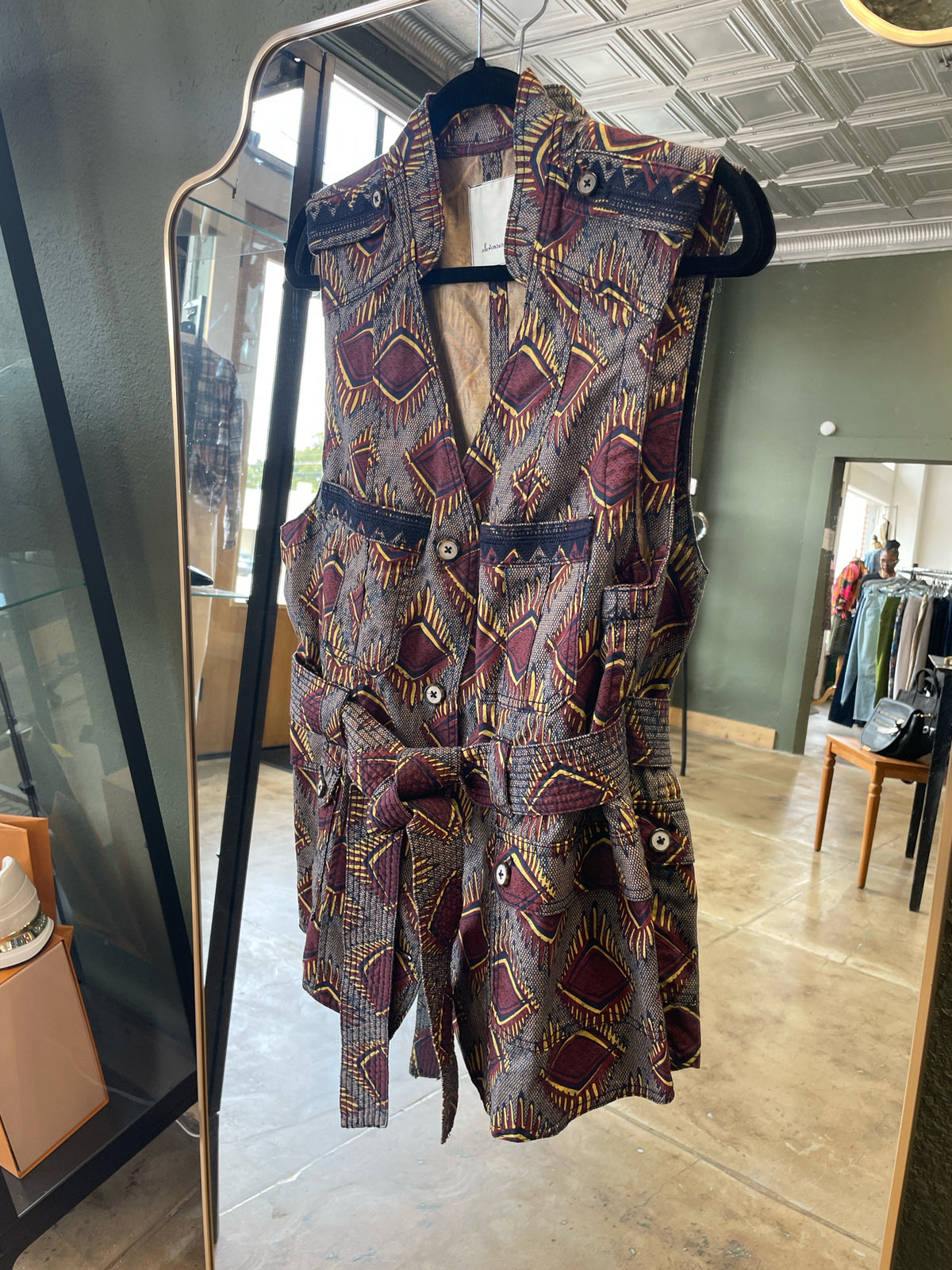 Elevenses Size XL Navy Print Vest