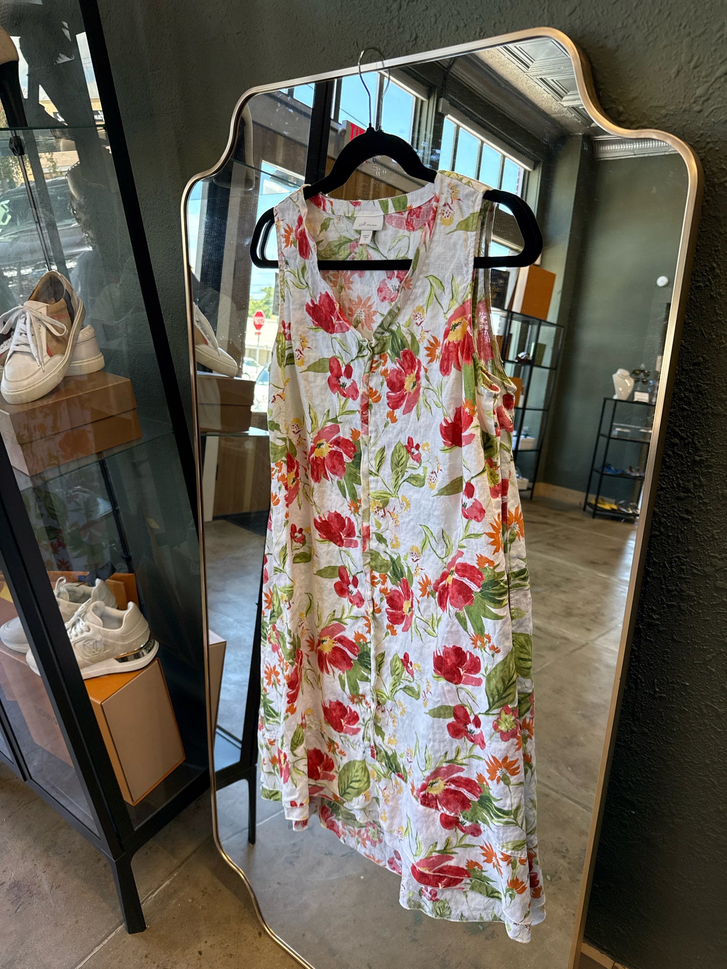 J Jill Size S White/Red/Orange Dress