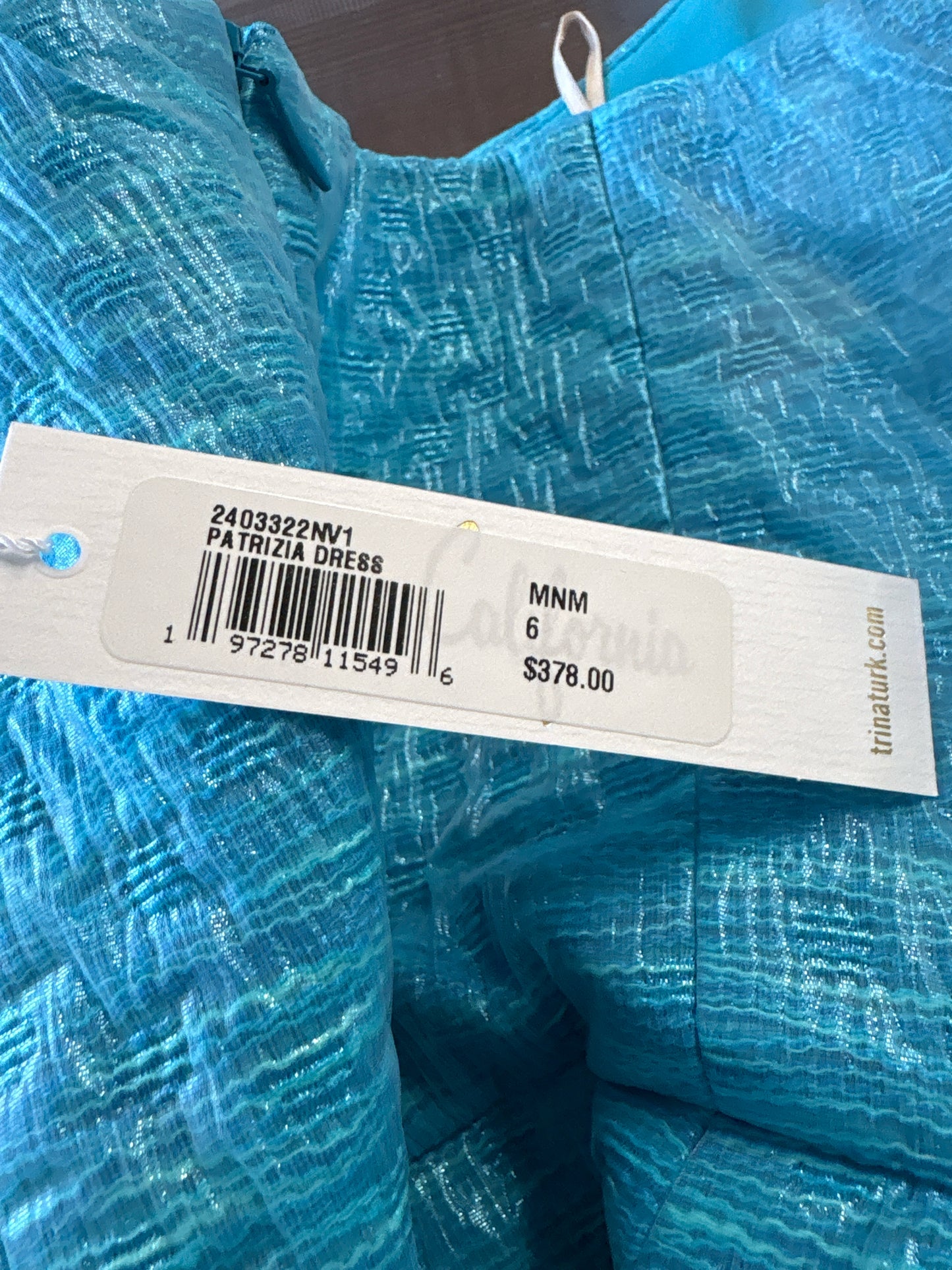 Trina Turk Size 6 Turquoise strapless Dress