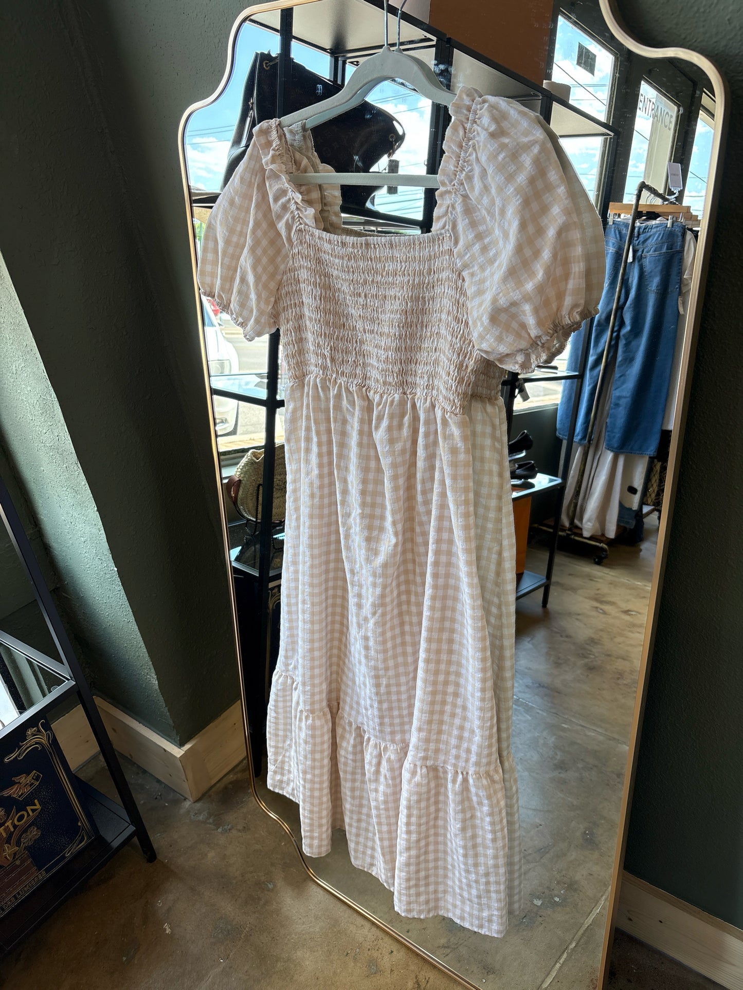Ivory/Cream Checkered Dress