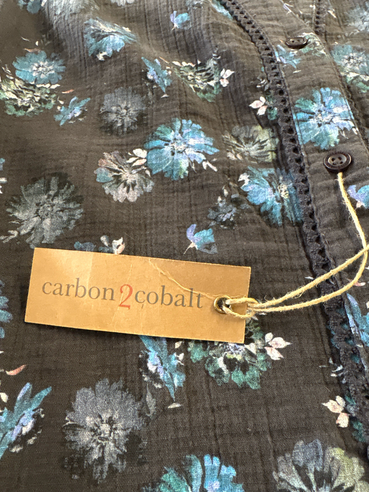 Carbon 2 Cobalt Size M Black Floral Dress