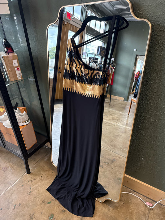 David Meister Size 6 Black/Gold Formal