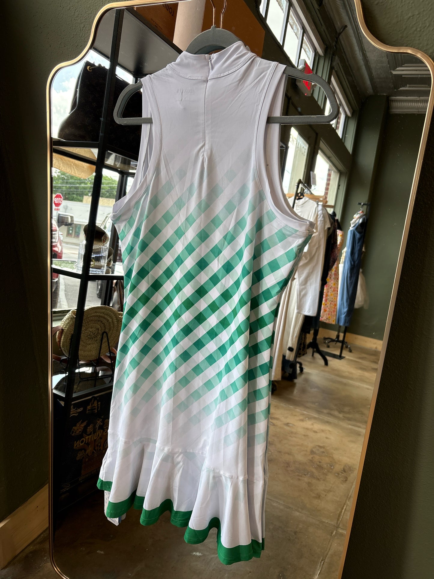 Cegolfs Size L white and green Diamond Dress