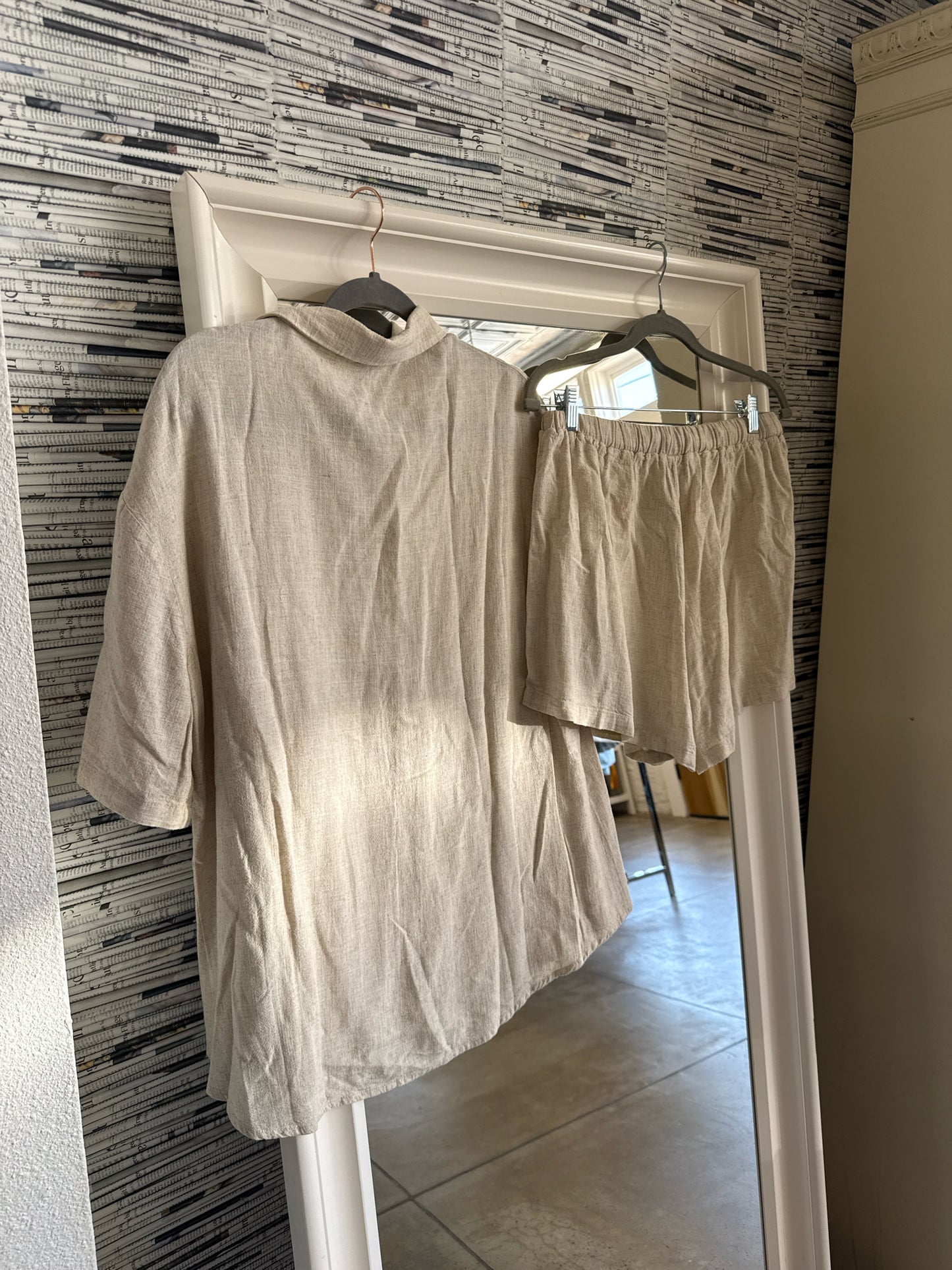 Zenana Size M Tan Two Piece Set