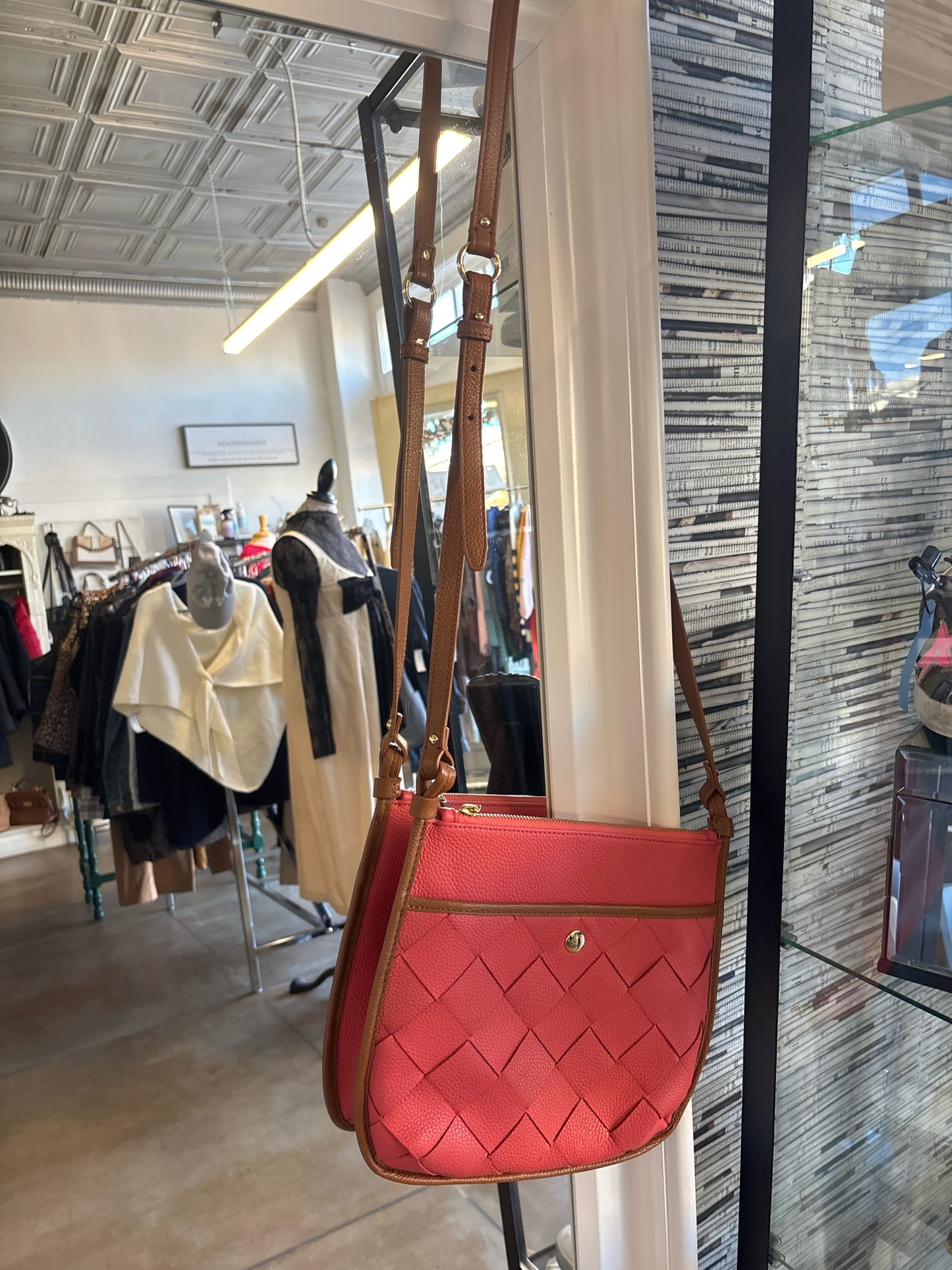 TALBOTS Coral Woven Purse