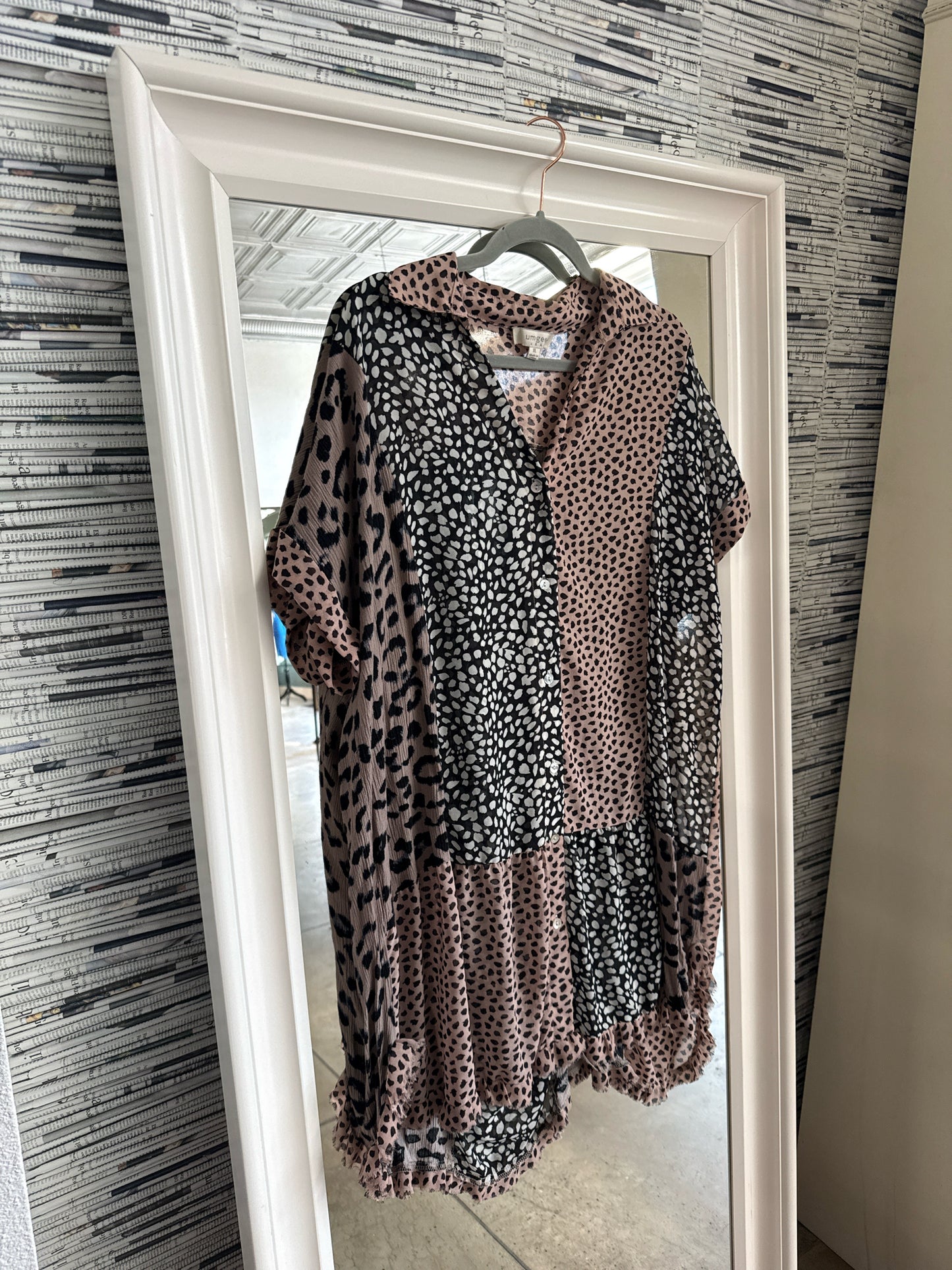 Umgee Size XL Pink/Black Dress