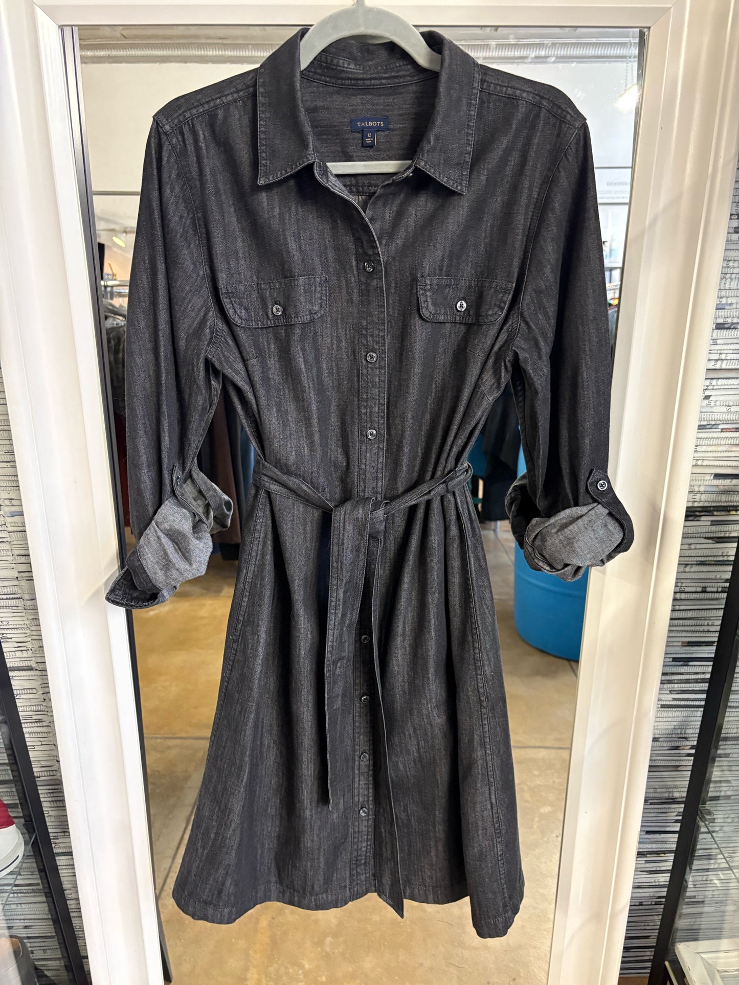 TALBOTS Size 12 Black Dress