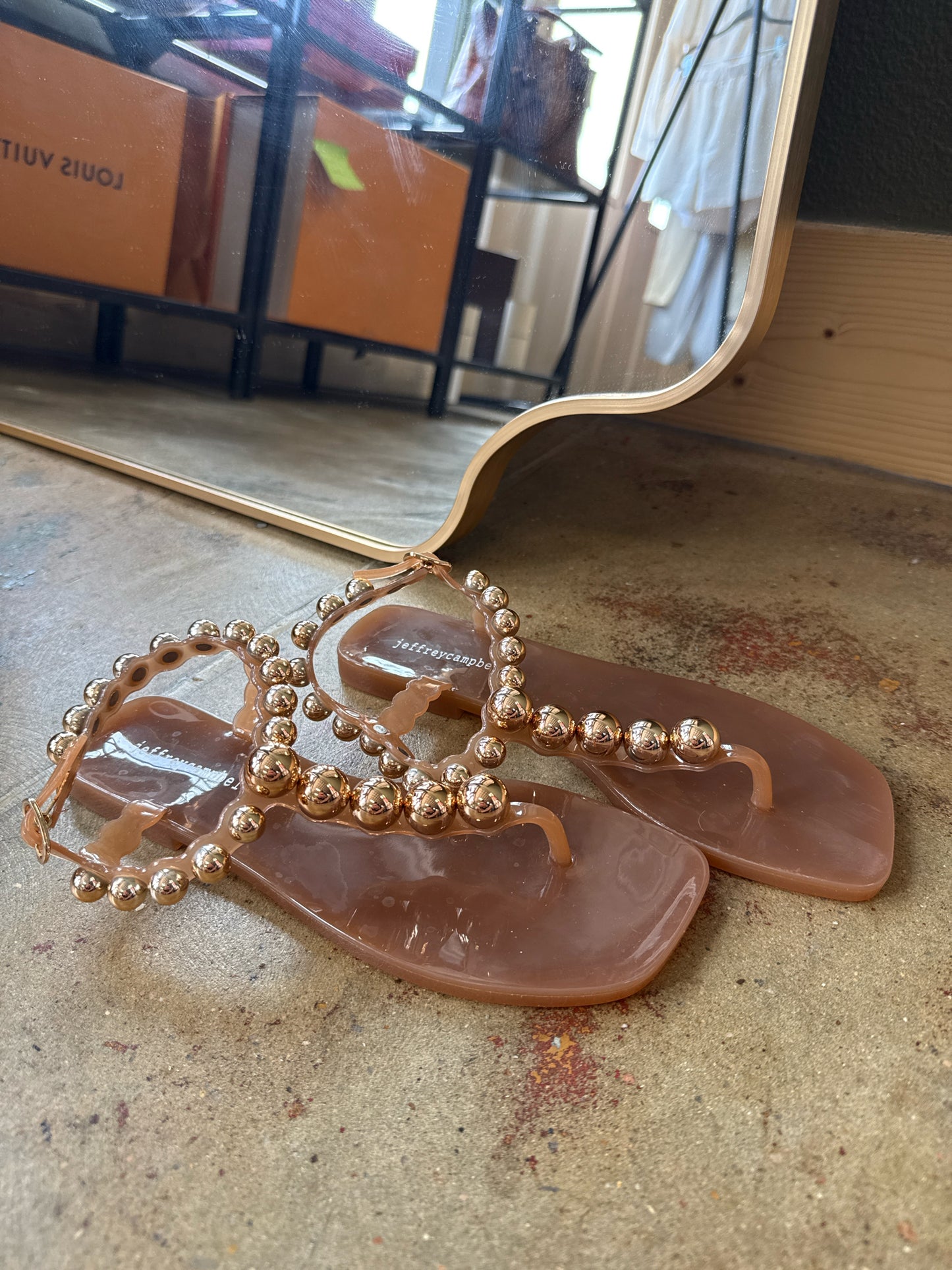 Jeffrey Campbell Shoe Size 7 Brown/Gold Sandals