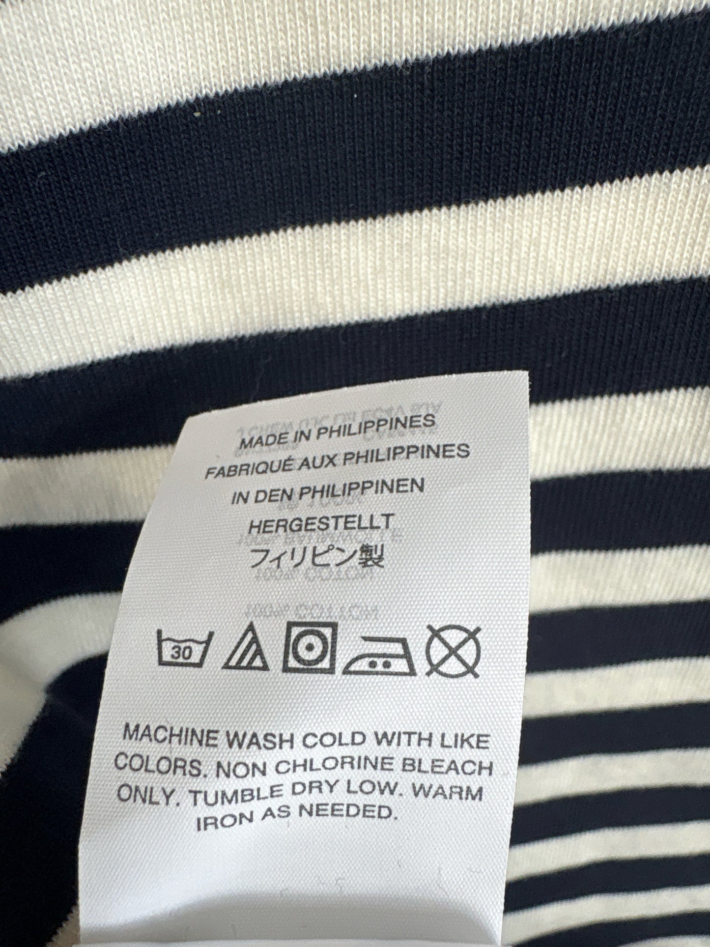J. CREW Size M Navy + white Top