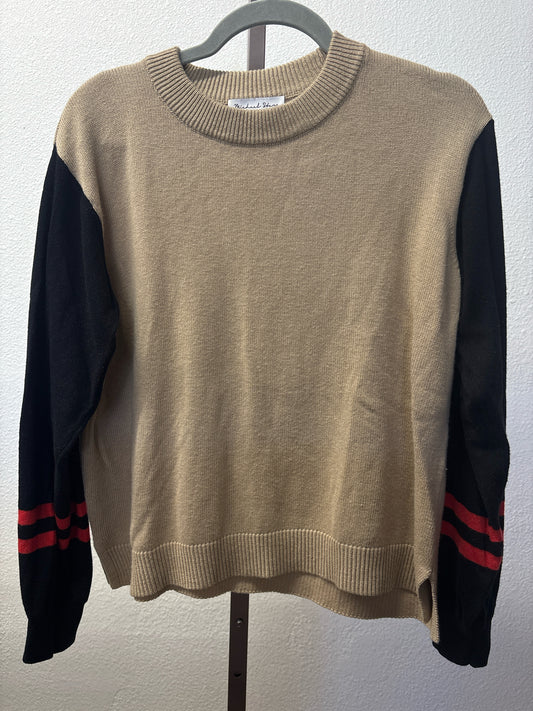 Michael Stars Size S Tan/Black Knit Sweater