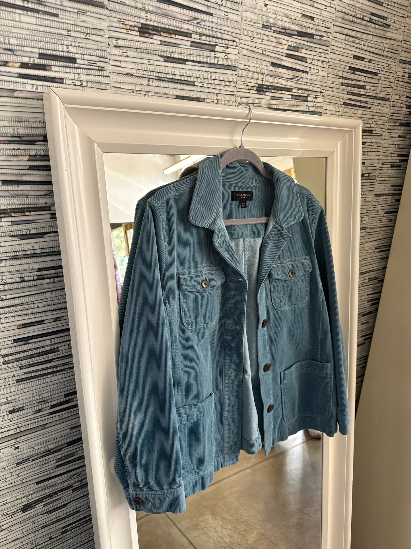 TALBOTS Size XLP Teal Shacket