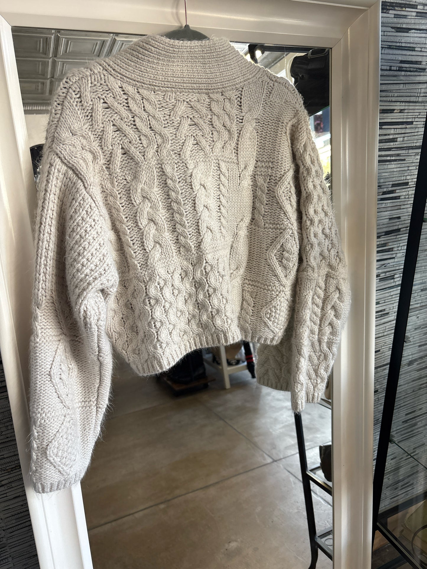endless rose Size S Cream Crochet Cardigan
