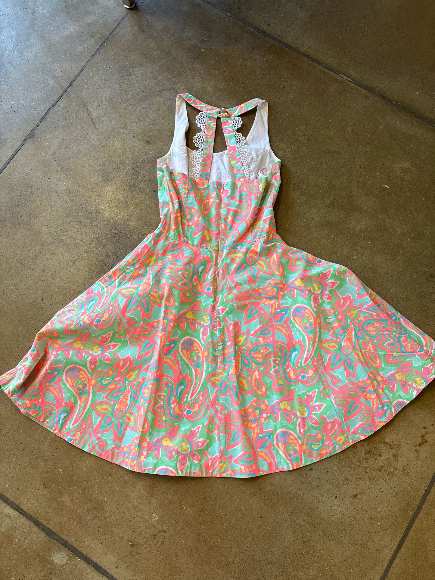 lily pulitzer Size 00 Green/Orange Paisley Dress