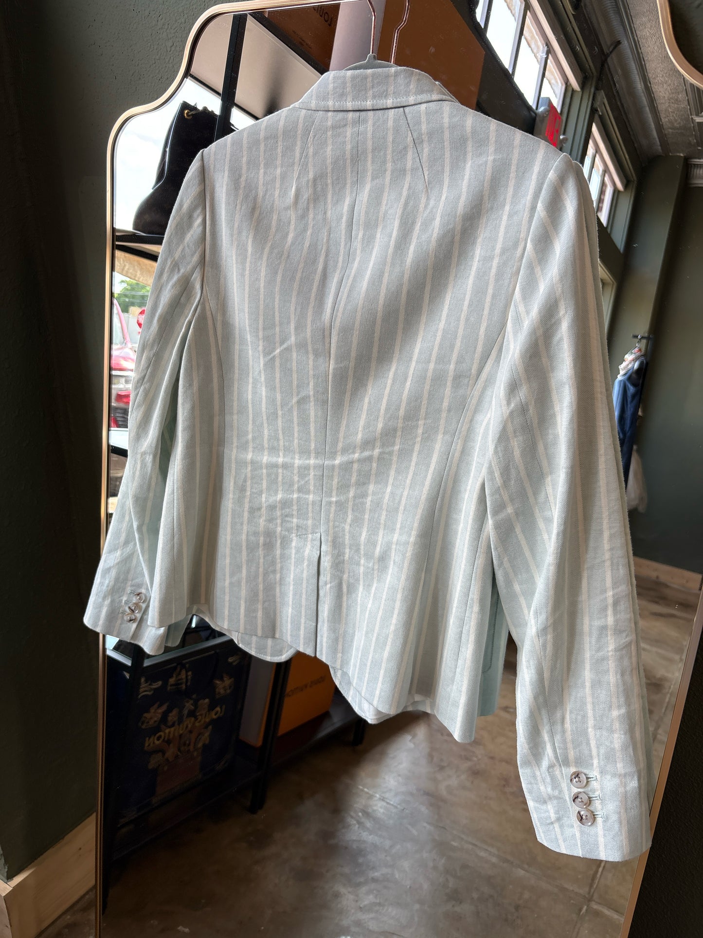 Banana Republic Size 8 Blue/Cream Blazer