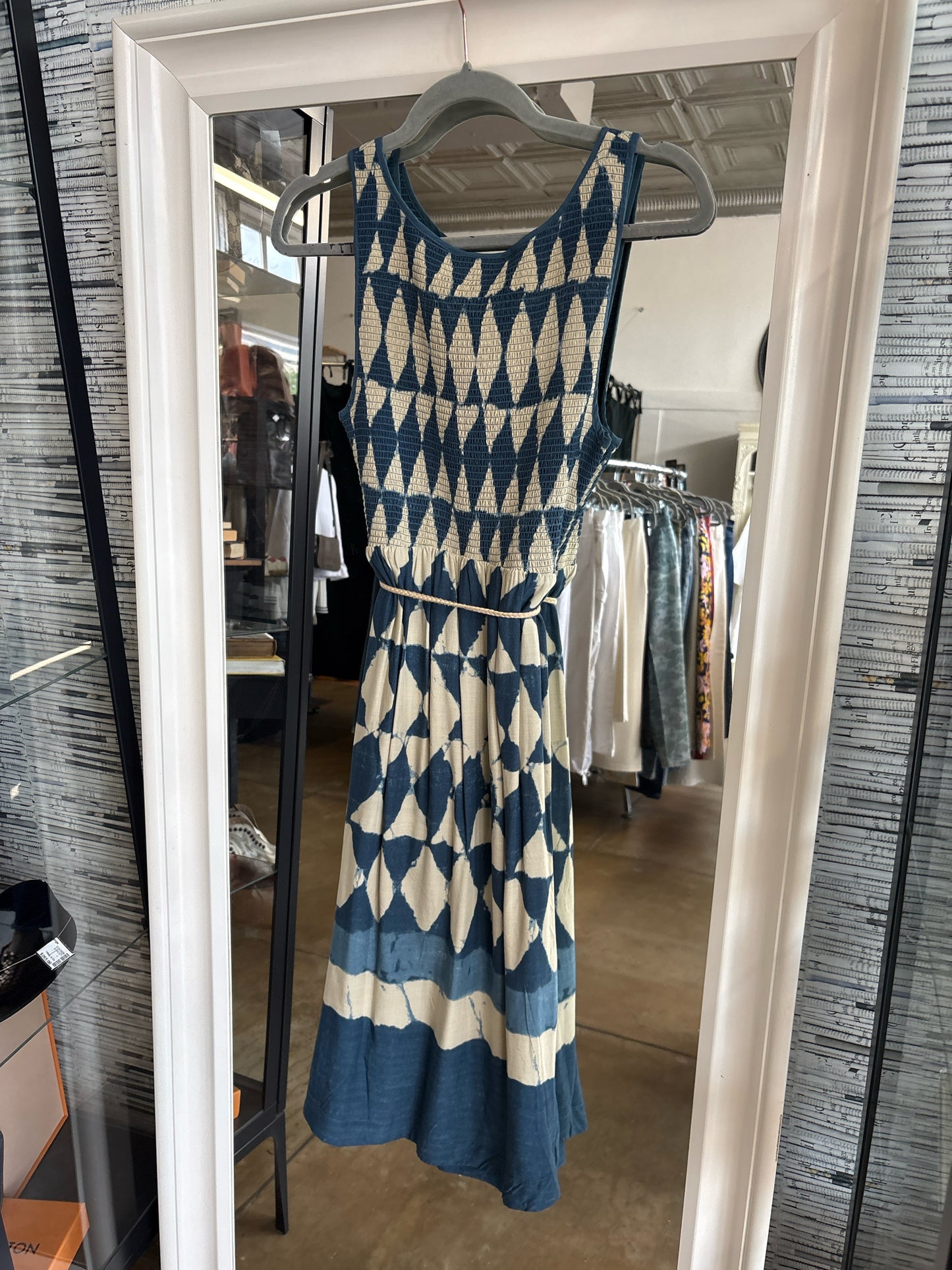 Maeve Size 2 Blue/Cream Dress