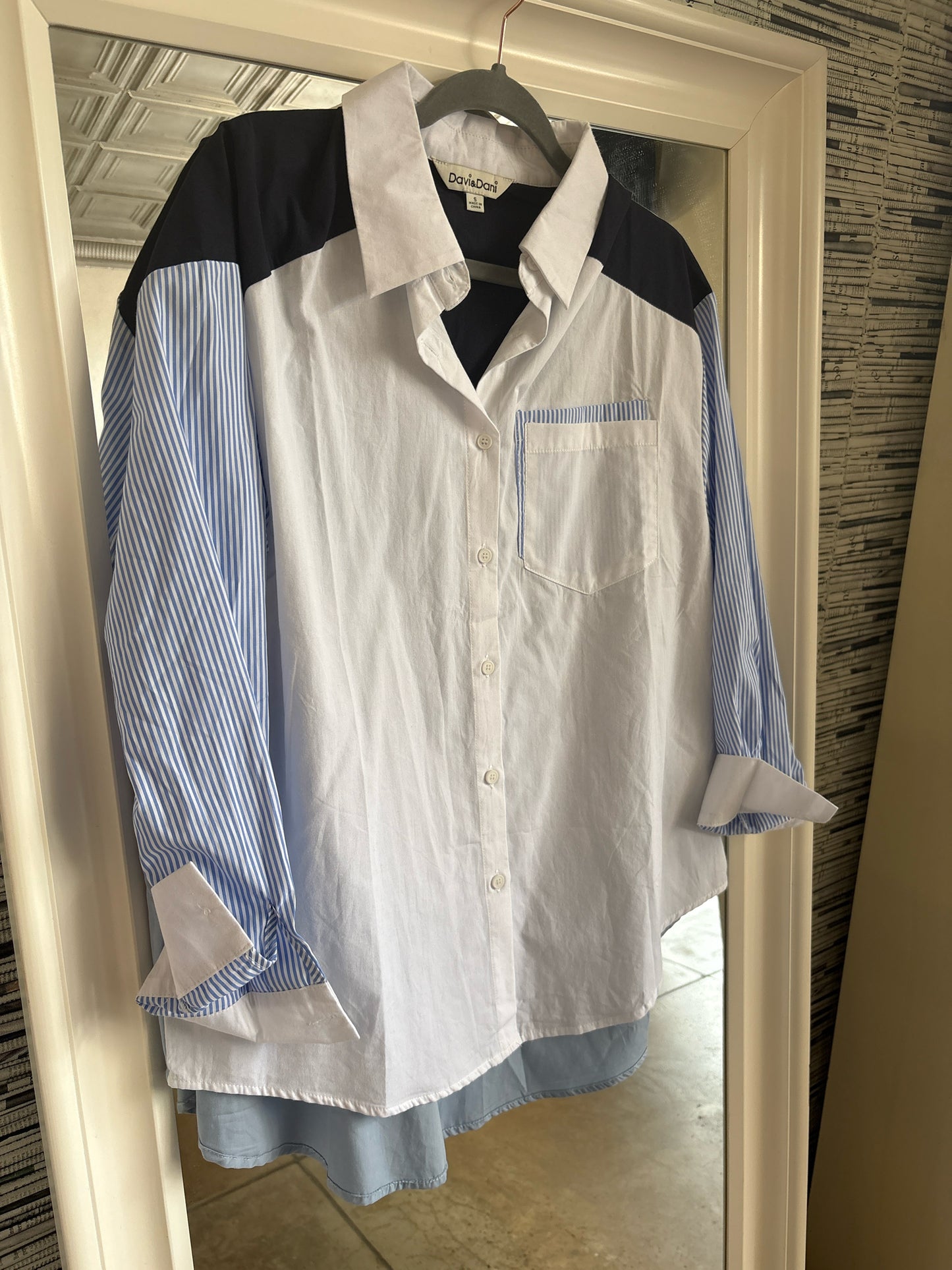 Davi & Dani Size S Blue + light blue + white Top