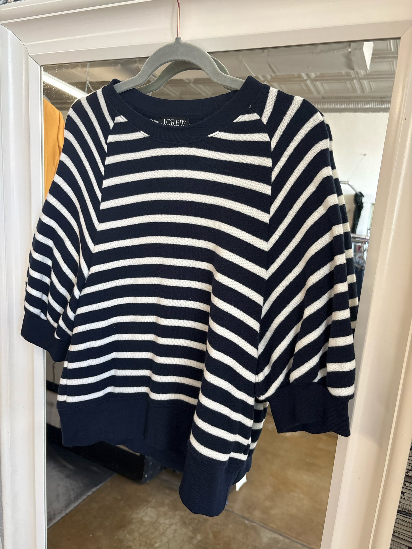 J. CREW Size M Navy + white Top