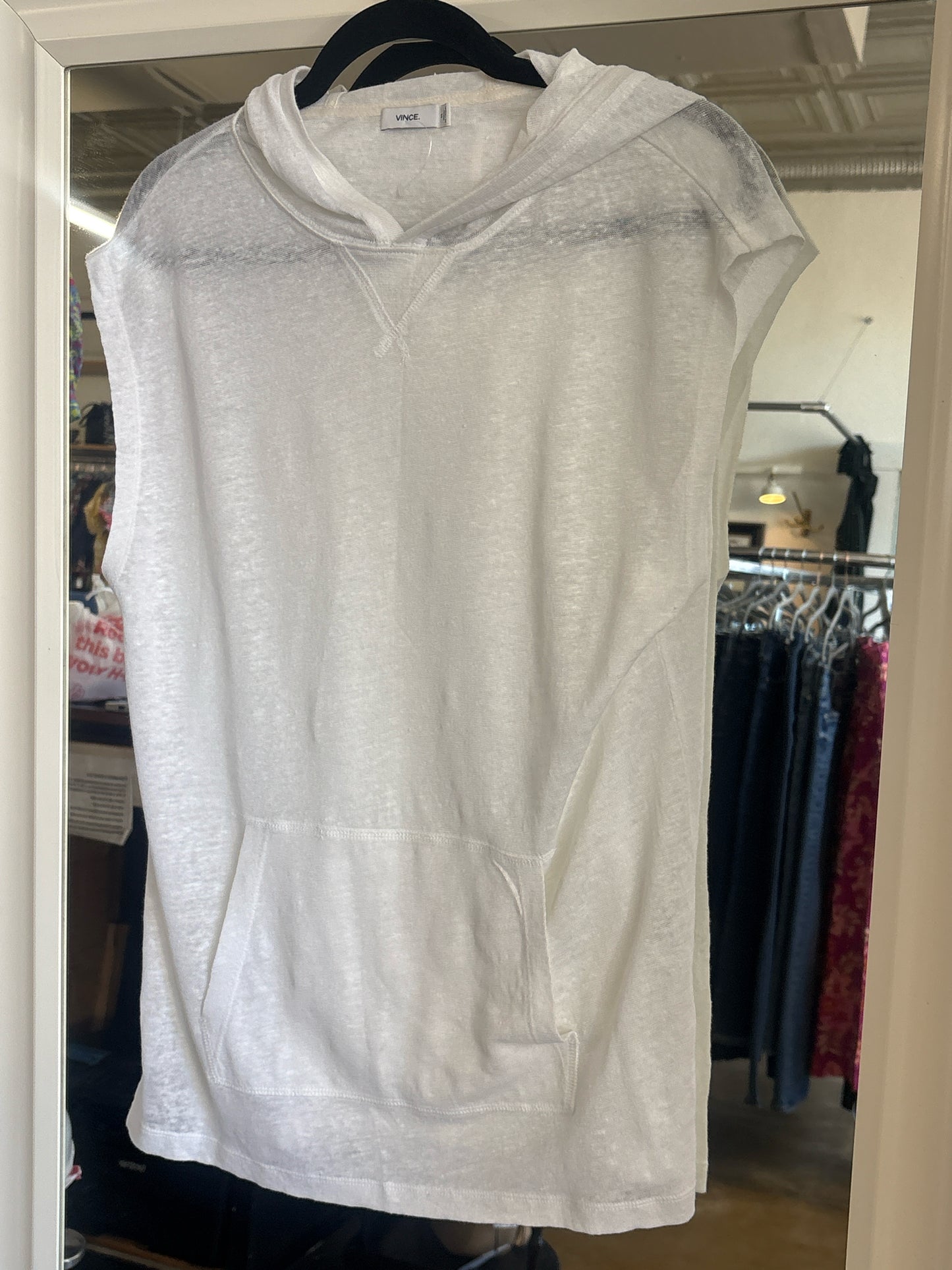 Vince. Size XS White sheer Top
