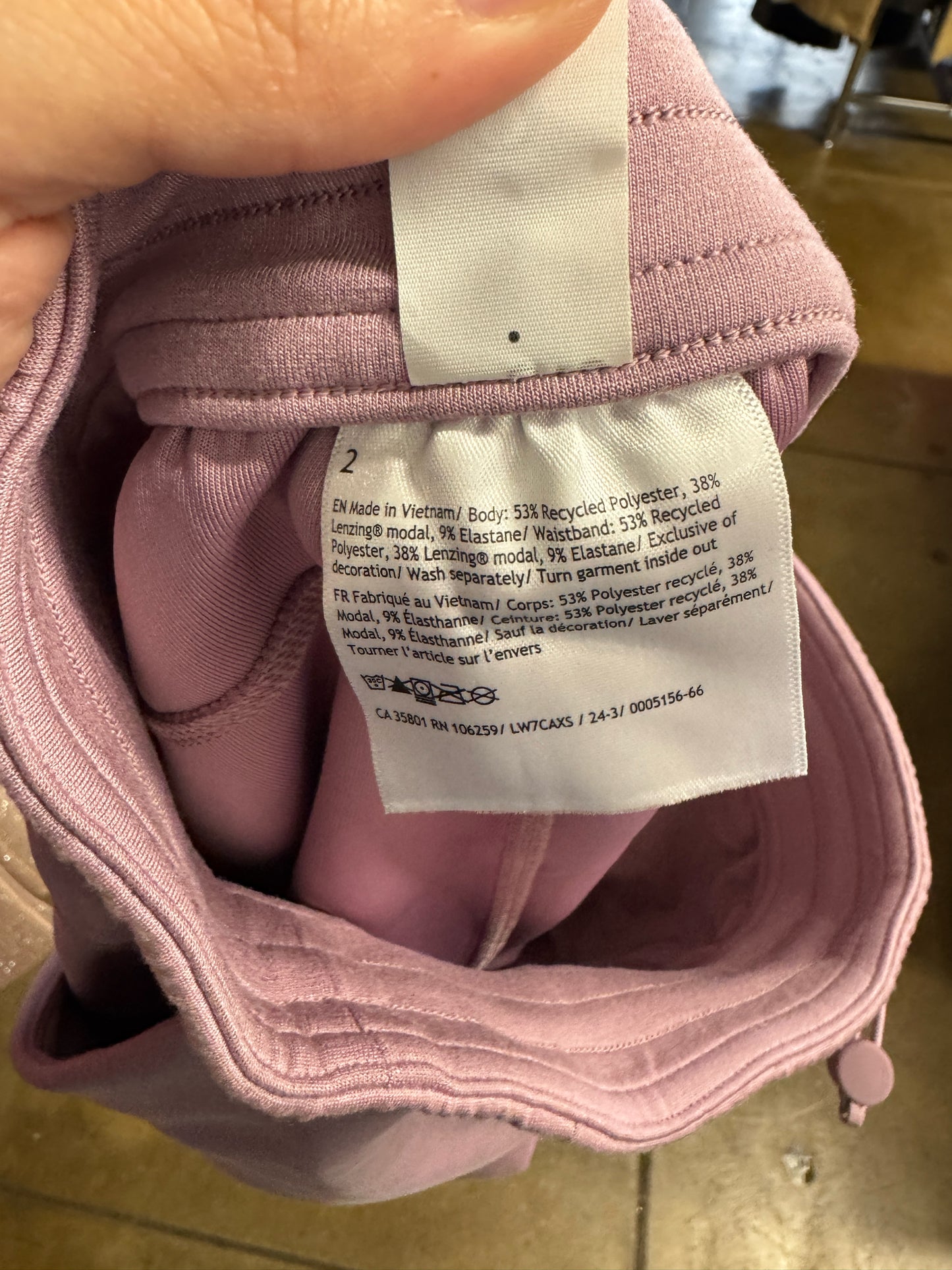 Lululemon Size 2 Lilac Two PC Set