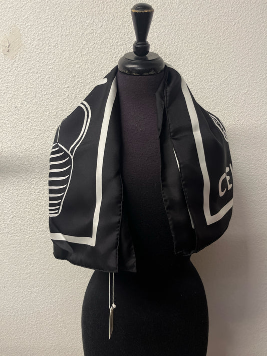 Lafayette 148 B&W Floral Scarf