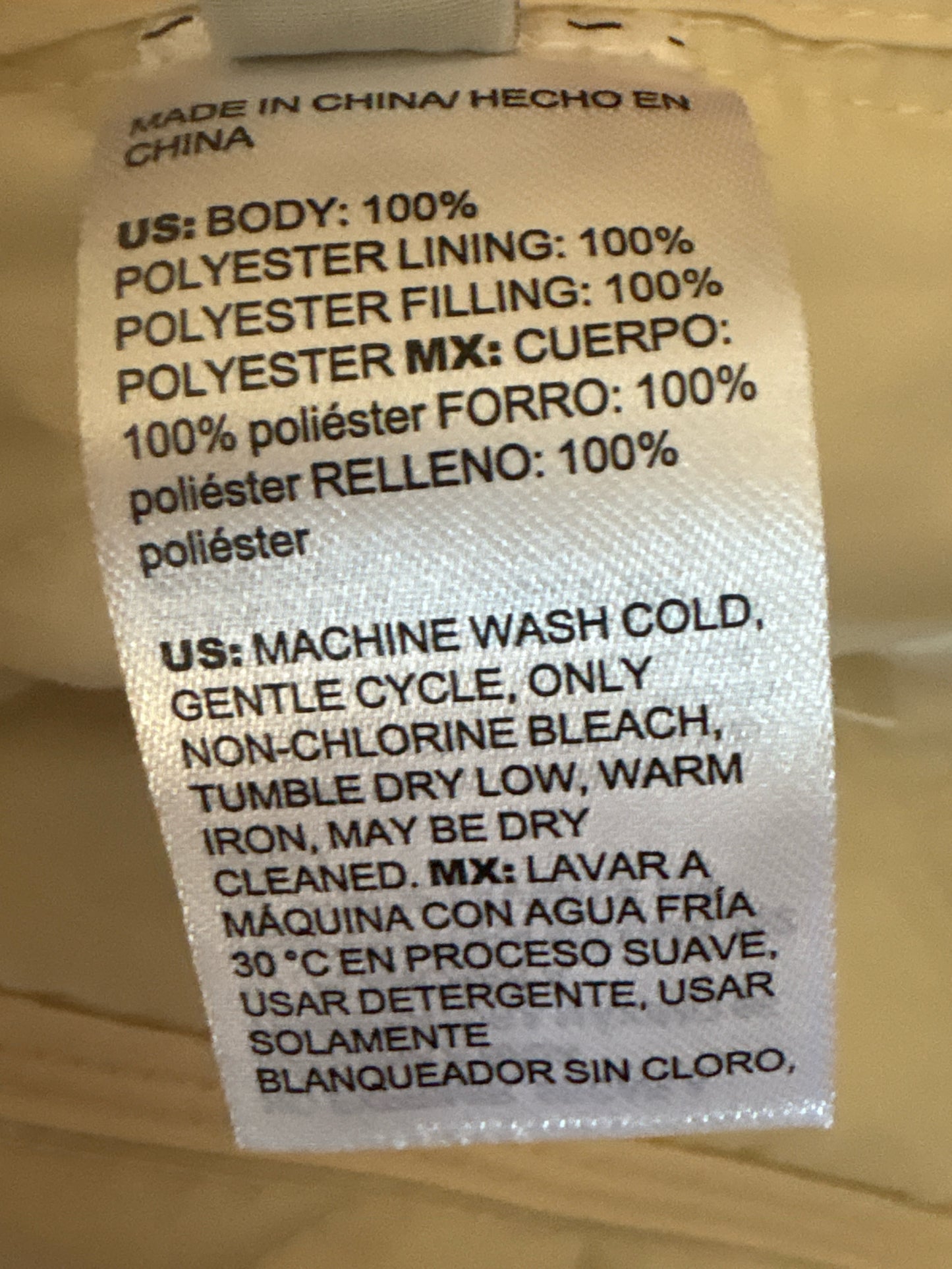 CHICO'S Size 3 off white Quilted Coat