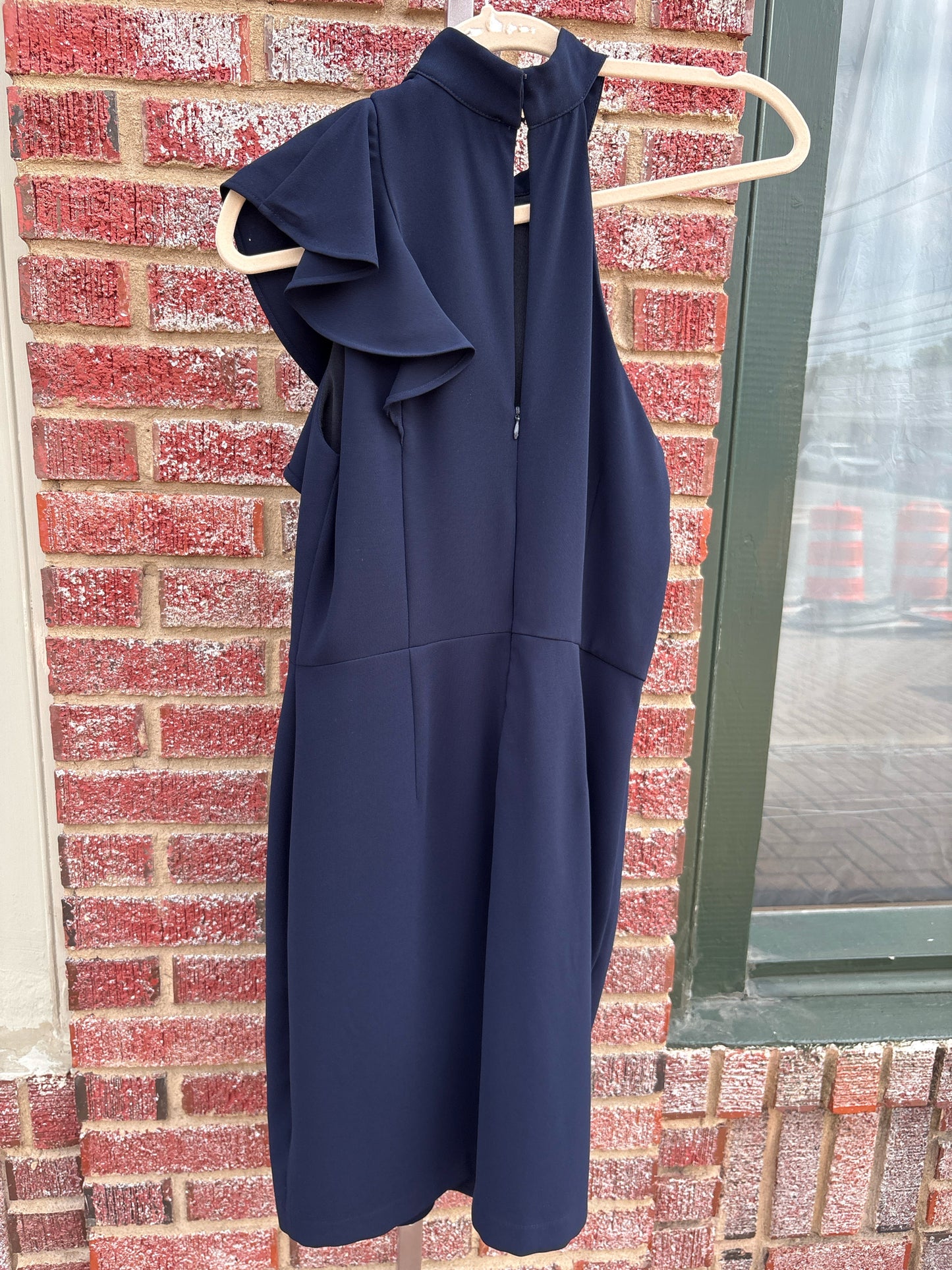 Adelyn Rae Size M Navy Ruffle Dress