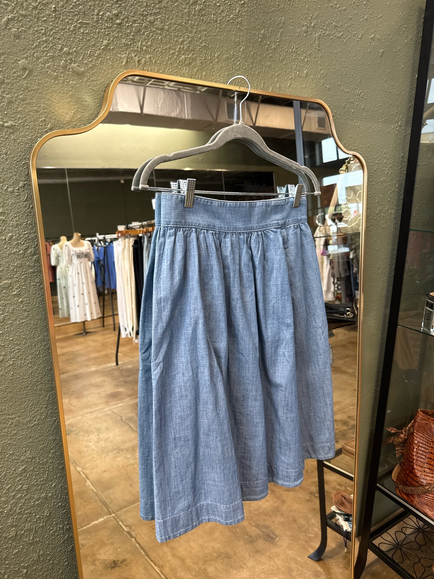 TALBOTS Size 2P Denim Skirt