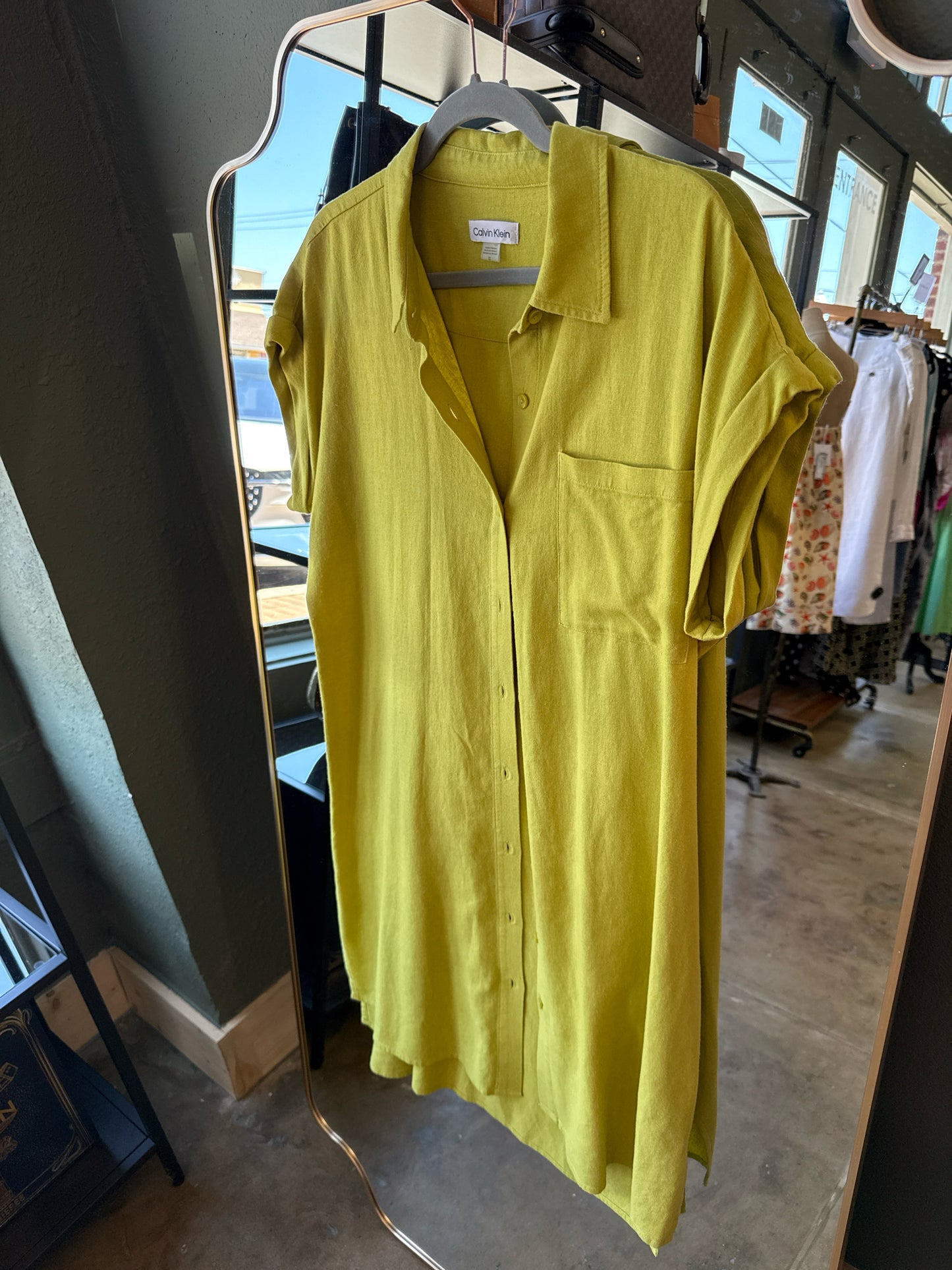 CALVIN KLEIN Size 10 Green Dress