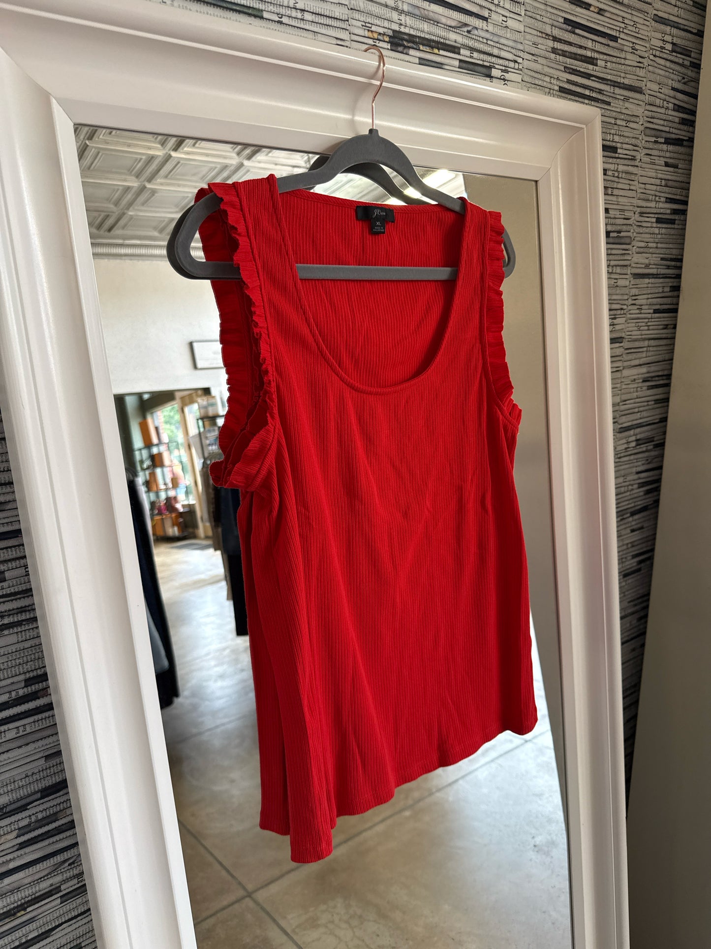 j crew Size XL Red Top