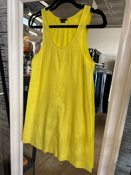 theory Size 2 Bright Yellow Sleeveless Dress
