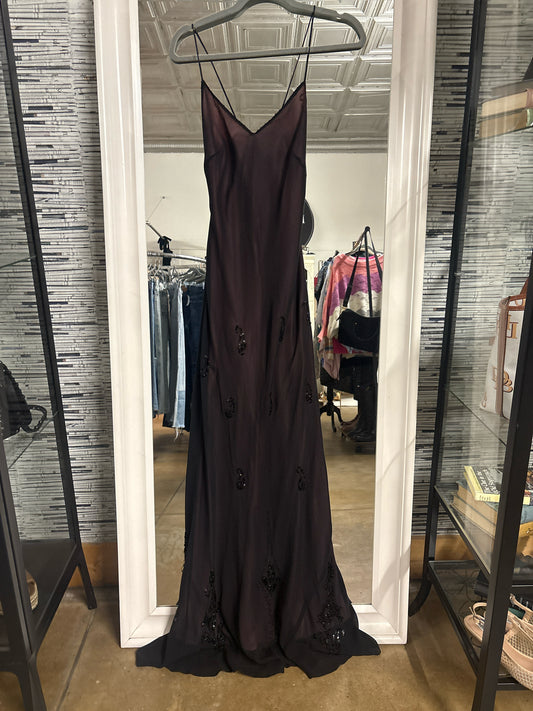 Coast Size 10 Black/Purple Beaded Formal