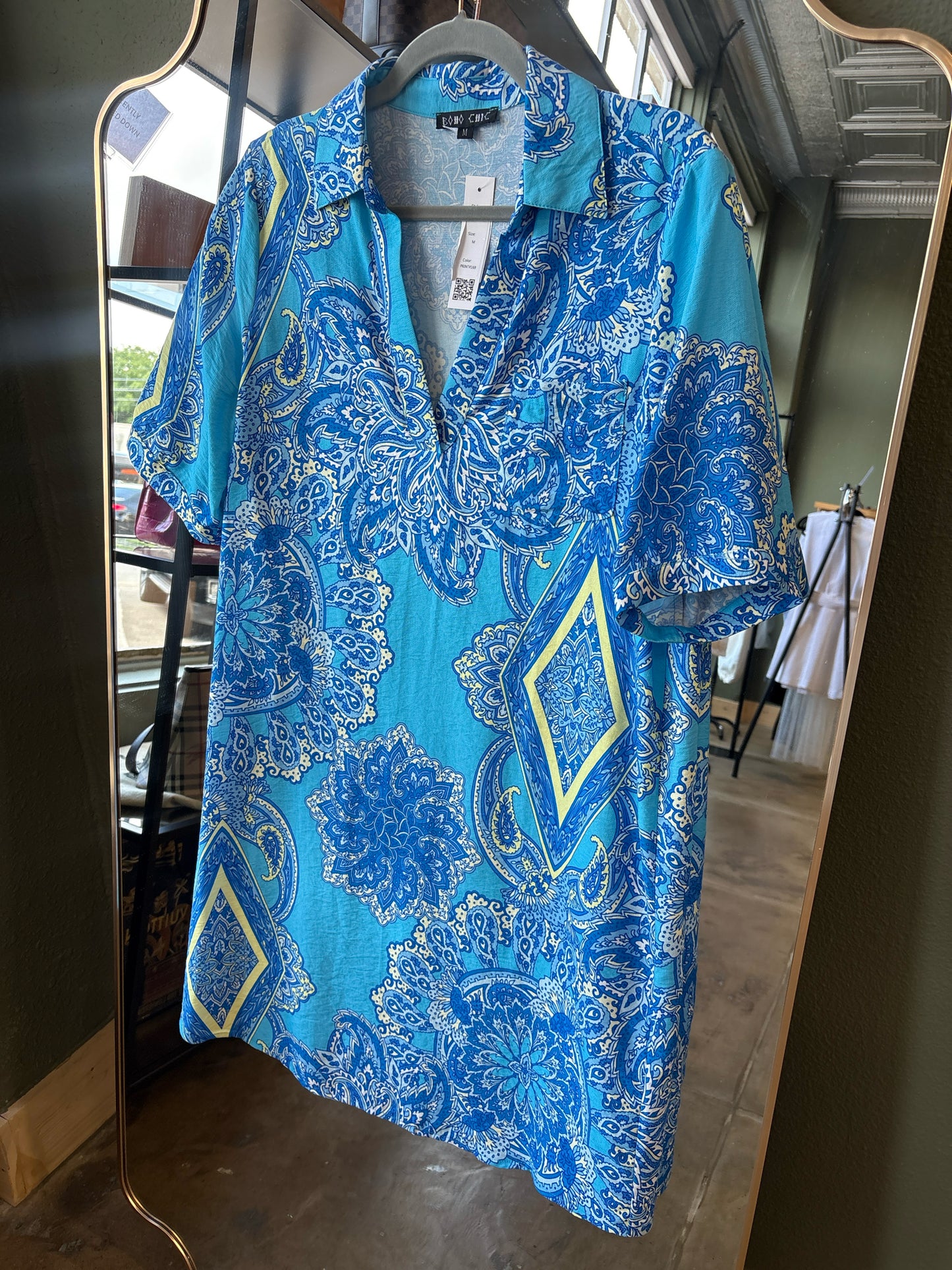 Boho Chic Size M Blue & yellow Dress