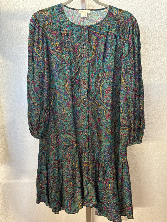 Shoshanna Size 14 Green/multi Paisley Dress