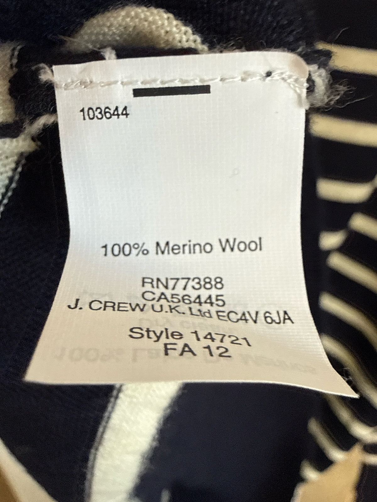 Jcrew Size XL Navy/White Sweater