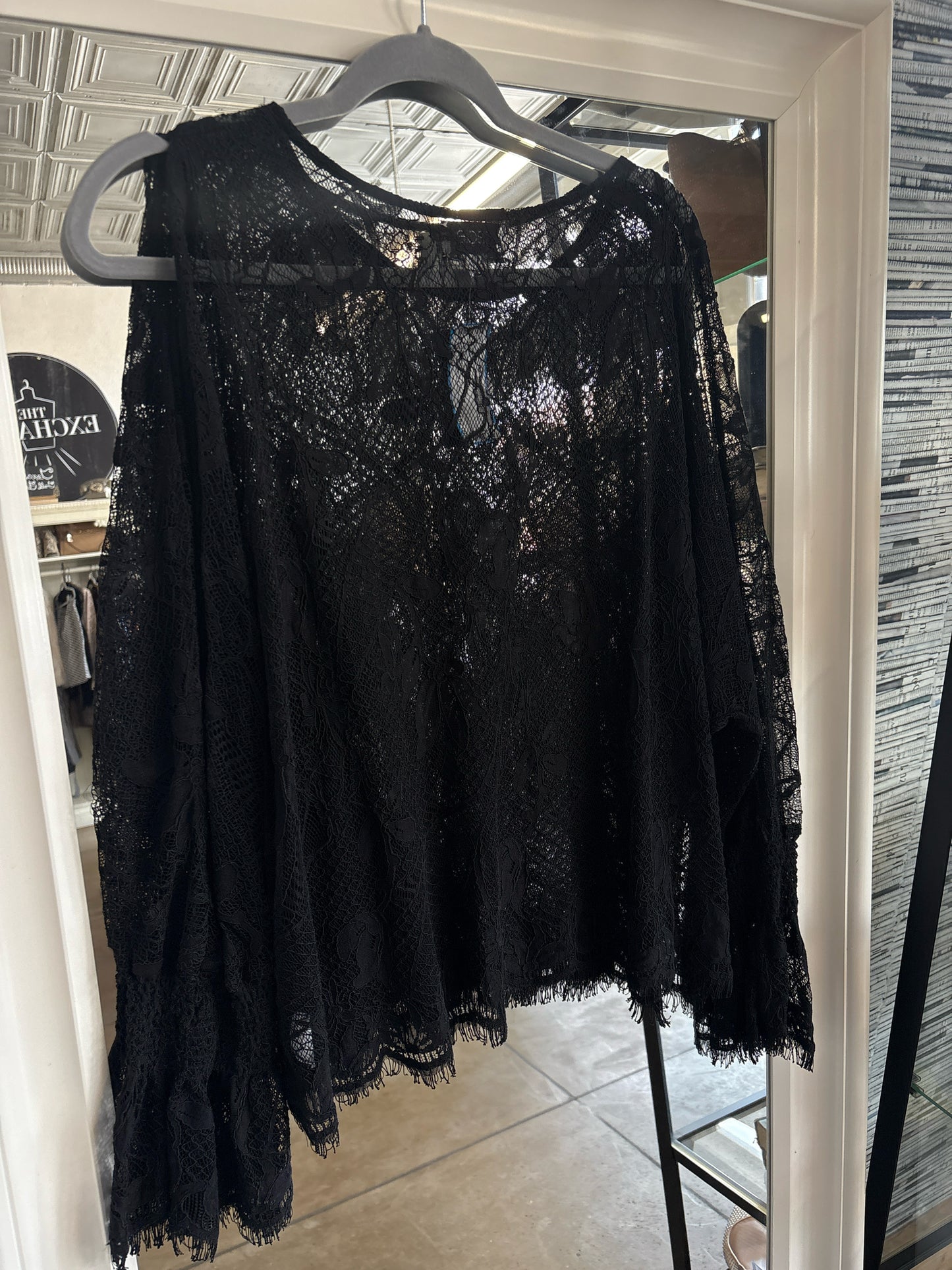 Johnny Was Size S Black Lace Top