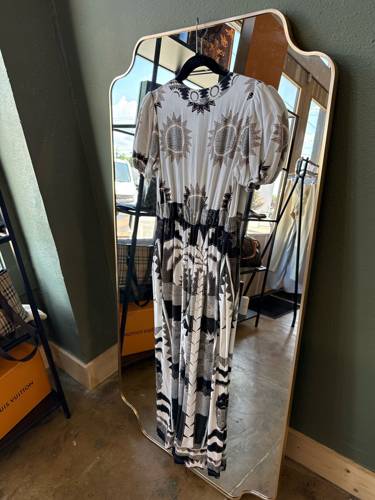 Farm for Anthropologie Size SP White/Gray Dress