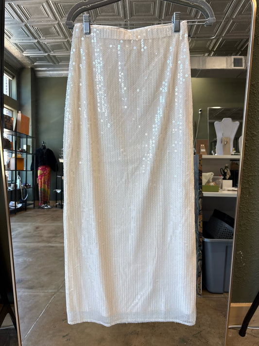Storia Size S Ivory Sequin Skirt