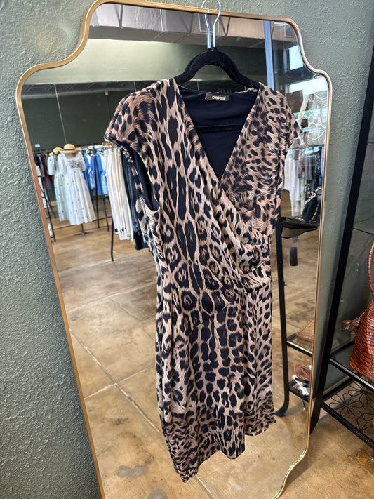 ROBERTO CAVALLI Size 44 Black/Brown Dress