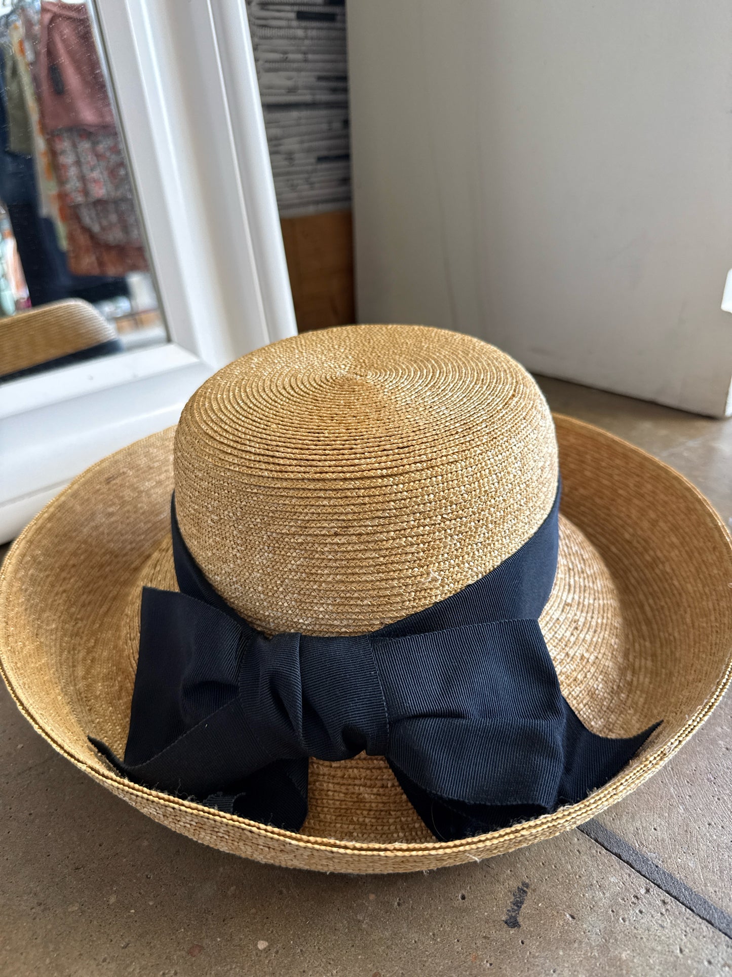 Annabel Ingall Tan/Black Straw Hat