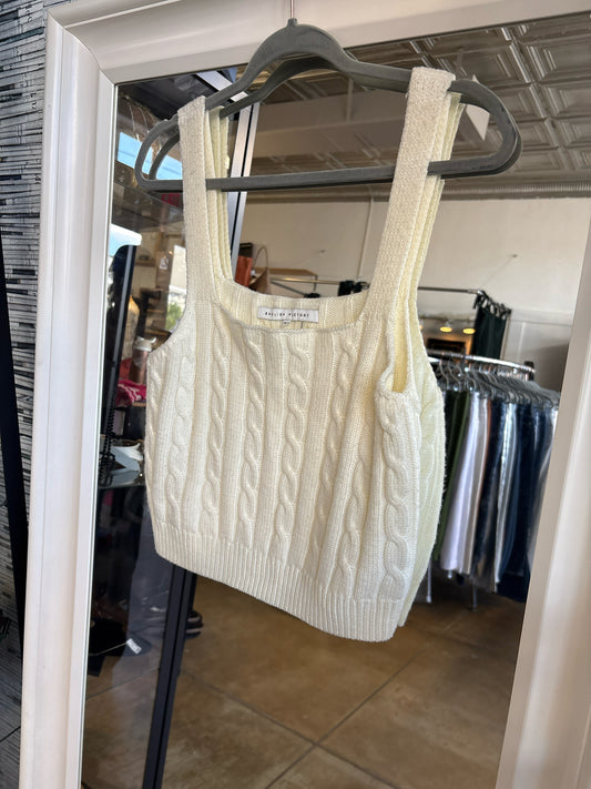 ENGLISH FACTORY Size M Cream Knit Top