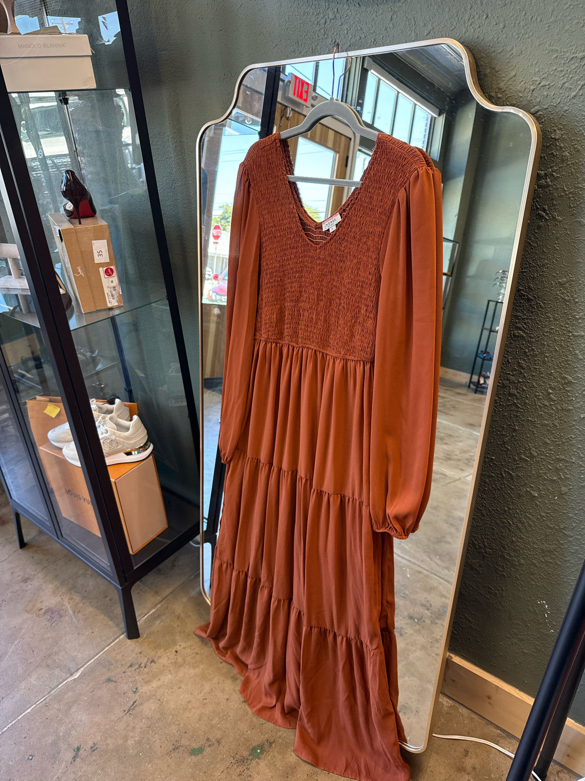 Andree Size L Burnt Orange Dress
